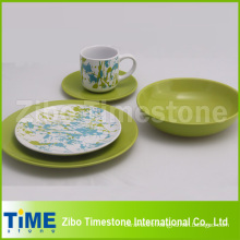 Stoneware Colorful Dinner Set with Decal